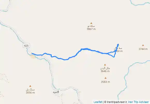 ترک جی پی اس Sechal Summit From Velayatrud - قله سه چال از روستای ولایت رود