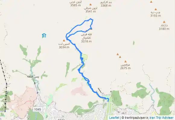 ترک جی پی اس قله کلکچال از پارک جمشیدیه