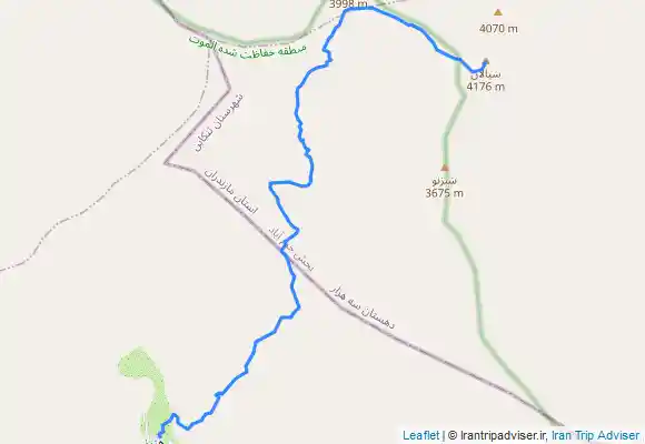 ترک جی پی اس بام استان قزوین قله سیالان ارتفاع ۴۱۷۵ متر