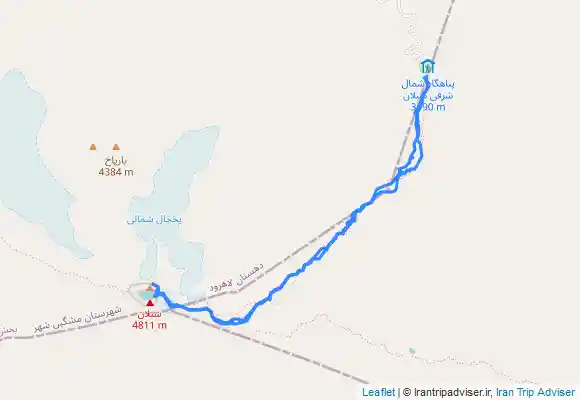 ترک جی پی اس قله سبلان از شابيل