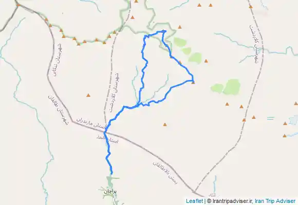 ترک جی پی اس پیمایش خط الراس لشکرک بزرگ تا خرسچر از روستای فرچان
