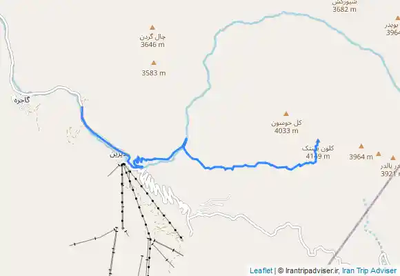 ترک جی پی اس فرود از قله کلون بستک ازدره به ایستگاه پایین دیزین