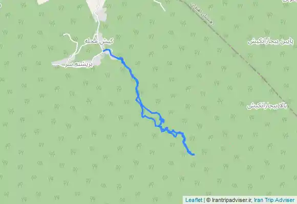 ترک جی پی اس مسیر رفت‌و برگشت ابشار چوشل