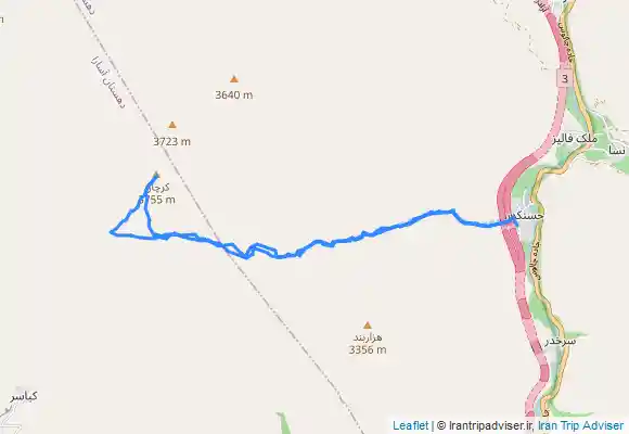 ترک جی پی اس قله کرچان از حسنکدر