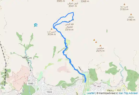 ترک جی پی اس قله کلکچال از جمشیدیه