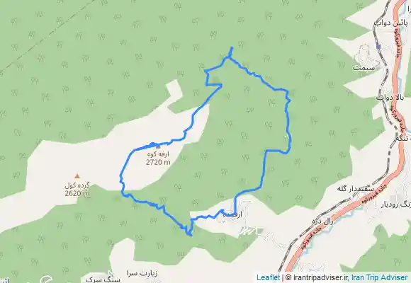 ترک جی پی اس Arfeh summit قله ارفع کوه. برگشت از چشمه