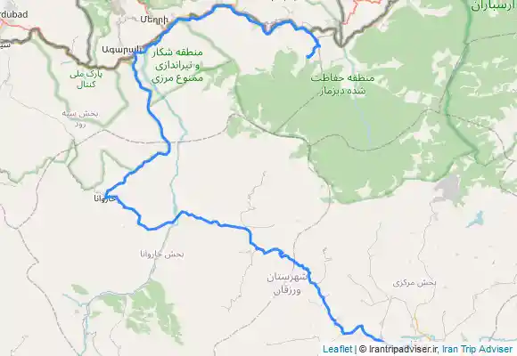 ترک جی پی اس گردش اطراف روستای اوشتیبین