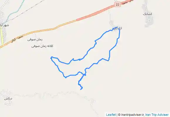 ترک جی پی اس تیغ بِل منطقه دَرکِش از آزادگان به زمان صوفی و برگشت