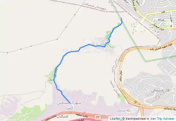 ترک جی پی اس Kamard - Manūchehrābād آبشار کمرد