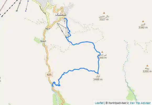 ترک جی پی اس قله آبک از مسیر گرده غربی