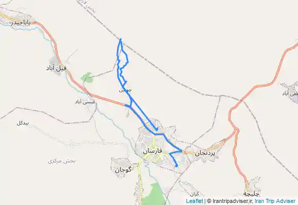 ترک جی پی اس مسیرپیمایش از شهرک چوبین تا زیر چشمه نا