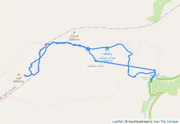 ترک جی پی اس قله الوند