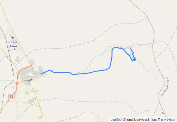 ترک جی پی اس مسير ماشين رو از طبس به روستاى خرو و ابتداى چشمه مرتضى على