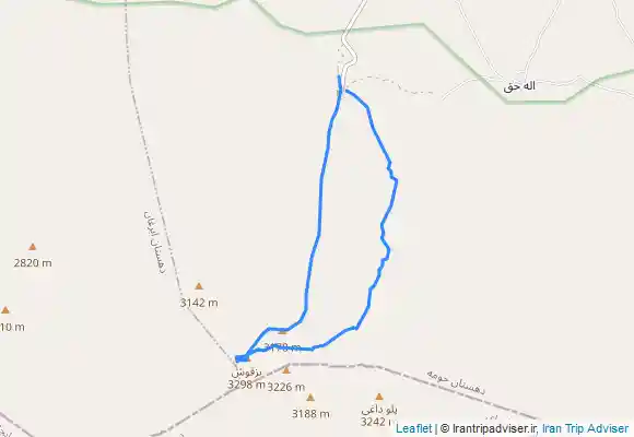 ترک جی پی اس Bozgush summit قله بزقوش از آبگرم اسبفروشان سراب و مسیر پناهگاه صعود بهاره - جبهه شمالی