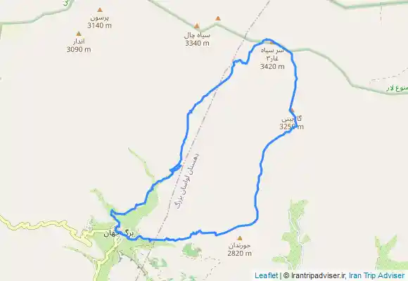 ترک جی پی اس برگ جهان  سر سیاه غار گاوبینی