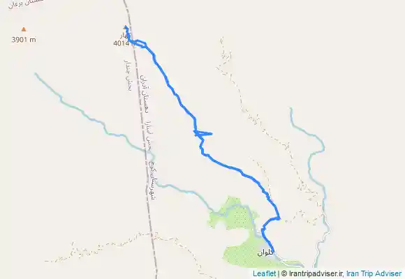 ترک جی پی اس Kahar Peak from Kalvan Village - قله کهار از روستای کلوان