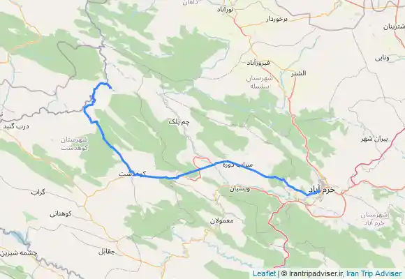 ترک جی پی اس مسیر خرم آباد - کوهدشت - تنگه شیرز