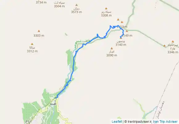 ترک جی پی اس قله پرسون به افجه