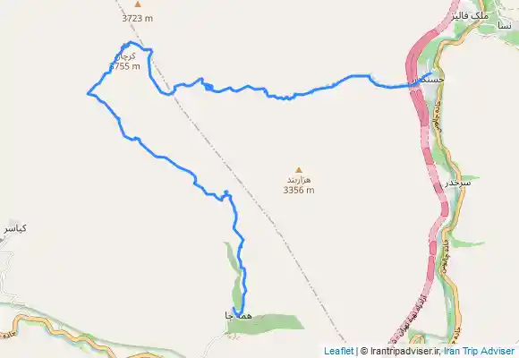 ترک جی پی اس قله کرچان صعود از همه جا فرود از حسنکدر