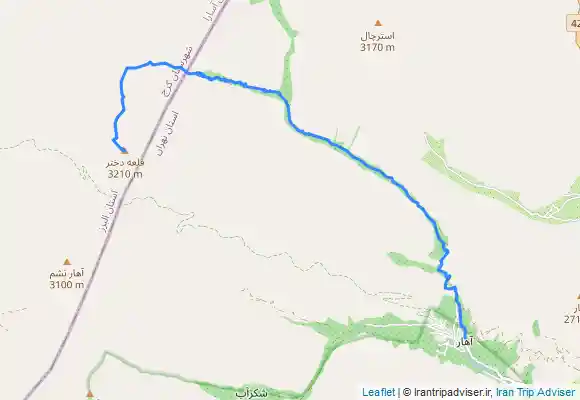 ترک جی پی اس ghale dokhtar summit قله قلعه دختر ( قزل ماما آهار)