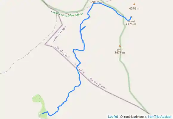 ترک جی پی اس قله سیالان تابستانه