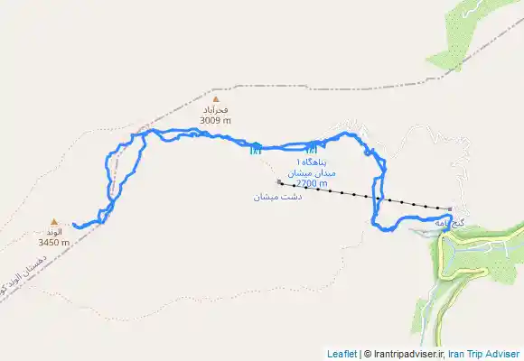 ترک جی پی اس قله الوند استان همدان