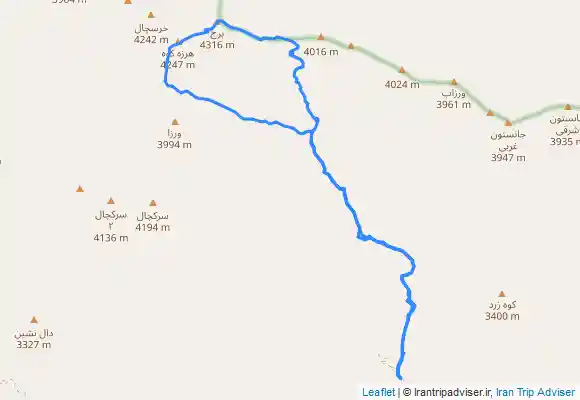 ترک جی پی اس صعود قلل برج خلنو ، برج اصلی وهرزه كوه