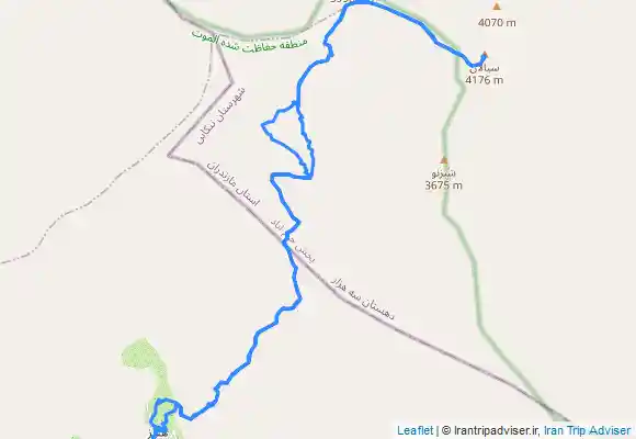 ترک جی پی اس سیالان ۴۱۷۵ متر ، مسیر هنیز