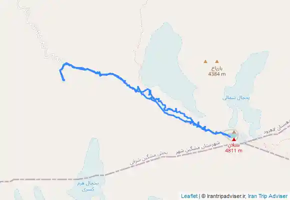 ترک جی پی اس قله سبلان از جبهه غربی Savalan gün batan yolu. Sabalan Mount