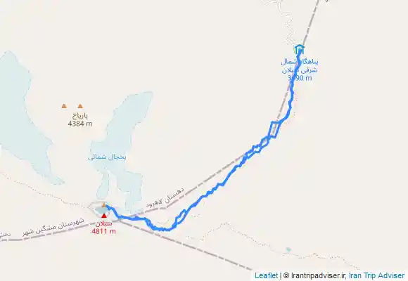 ترک جی پی اس پناهگاه شمال شرقی به قله سبلان