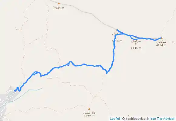 ترک جی پی اس پیمایش از روستای سپیدستان تا قلل سرکچال ۱ و ۲ و ۳