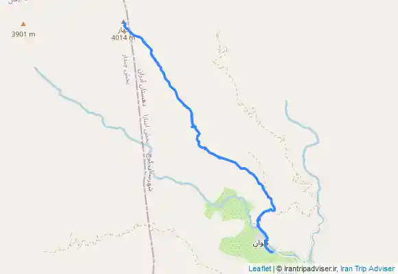 ترک جی پی اس پیمایش از روستای کلوان تا قله کهار