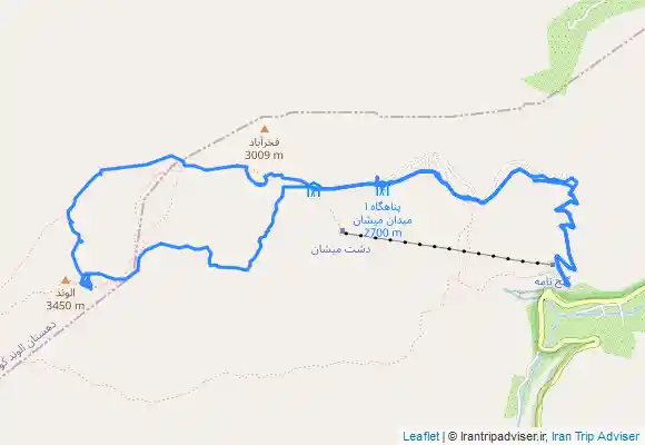 ترک جی پی اس جی پی اس مسیر کوهپیمایی الوند همدان