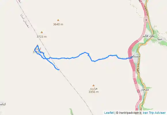 ترک جی پی اس مسیر قله کرچان از روستای حسنکدر