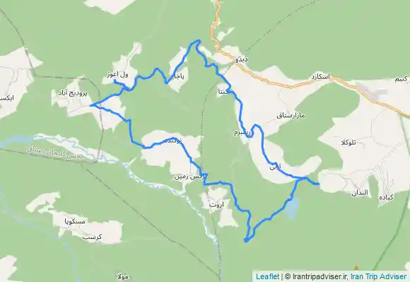 ترک جی پی اس Val aghuoz to Alandan lake مسیرلوپ ول آغوز به دریاچه الندان