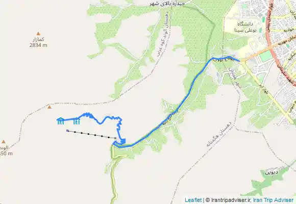 ترک جی پی اس Ganjname waterfall-آبشار گنج نامه