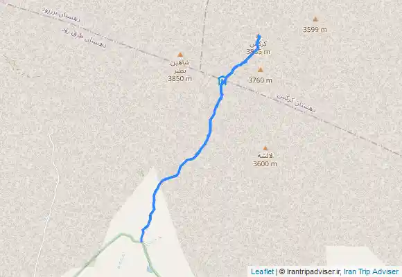 ترک جی پی اس پیمایش از داخل مجتمع تفریحی رایان نطنز تا قله کرکس