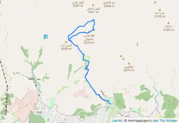 ترک جی پی اس قله کلکچال از جمشیدیه