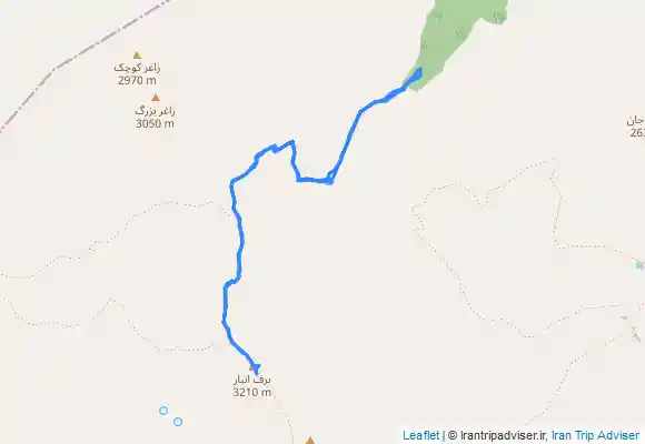 ترک جی پی اس قله برف انبار قم از روستای فردو