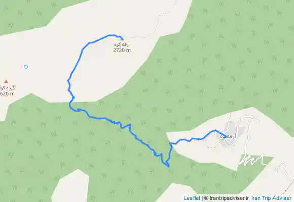ترک جی پی اس قله ارفع ازمسیر روستای ارفعده