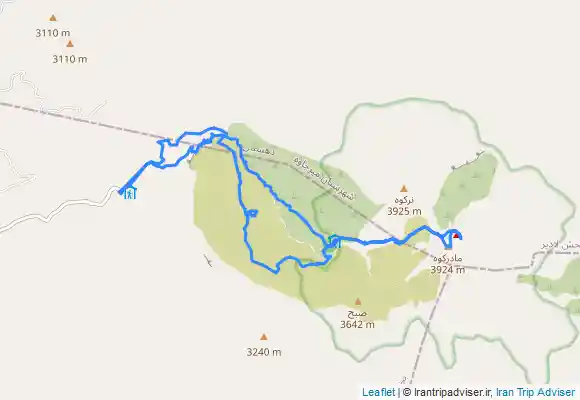 ترک جی پی اس جی پی اس مسیر کوهنوردی تفتان. طرح سیمرغ فدراسیون کوهنوردی