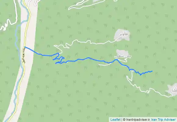 ترک جی پی اس مسیر برگشت از آبشار چلی به جاده اصلی