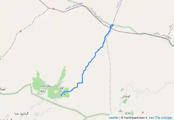 ترک جی پی اس مسیر پناهگاه خشچال تا قله و برگشت به روستای وربن