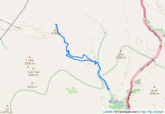 ترک جی پی اس قله کرکوه و آبشار سنگان