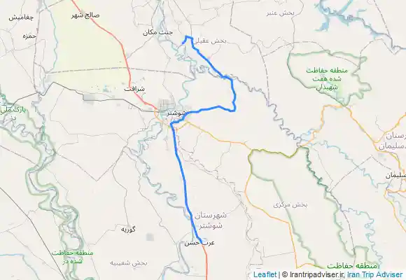 ترک جی پی اس جاده عقیلی تا لبه آب مسیر بیشه عقیلی