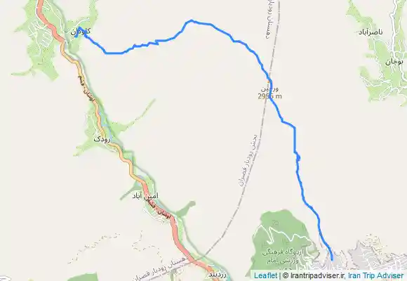 ترک جی پی اس قله ورجین، مسیر لواسان به کلوگان