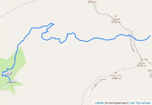 ترک جی پی اس مسیر یخچال از سنجوزان