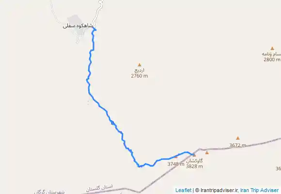 ترک جی پی اس قله گاوکشان،از شاکوه سفلی